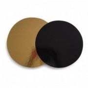 Vienkartinis auksinis - juodas apvalus padėklas Monteverdi, 20 cm, 132 vnt*