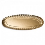 Vienkartinis auksinis ovalus padėklas Monteverdi, 37x19 cm, 120vnt.*