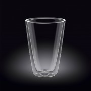 Dvigubo stiklo skaidri termo stiklinė Wilmax, 400 ml