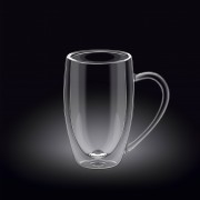 Dvigubo stiklo skaidrus puodelis Wilmax, 300 ml