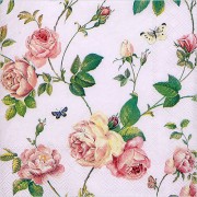 Popierinės servetėlės IHR NEW RAMBLING ROSE, 33x33 cm,  rožinės
