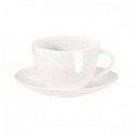 Porcelianinis baltas puodelis su lėkštute Asa A TABLE, 200 ml