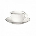 Porcelianinis baltas puodelis su lėkštute Asa A TABLE NOIRE, 70 ml