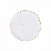 Balta porcelianinė lėkštutė auksuotais kraštais Easy Life ARTESENAL WHITE, 10 cm