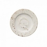 Balta raštuota porcelianinė lėkštė po puodeliu Bonna GRAIN, 16 cm