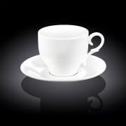 Porcelianinis puodelis su lėkštute arbatai Wilmax, 330 ml