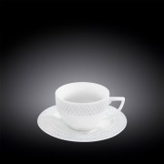 Porcelianinis puodelis su lėkštute Wilmax JULIA, 240 ml